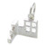 Brick Wall with Window small sterling silver charm .925 x 1 Extensions side view