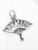 Hand Fan 2D sterling silver charm .925 x 1 Cooling Fans charms A1