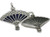 Hand Fan sterling silver charm .925 x 1 Cooling Fans charms additional view