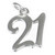 21 sterling silver charm .925 Birthday Age Number Twenty One charms