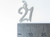 21 sterling silver charm .925 Birthday Age Number Twenty One charms size example