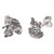 Frog sterling silver stud earrings .925 x 1 pair frogs studs