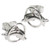 Dolphin in Hoop sterling silver stud earrings .925 x 1 pair dolphins