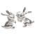 Rabbit sterling silver stud earrings .925 x 1 pair rabbits studs