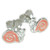 Snail small pink sterling silver earrings .925 x 1 pair snails