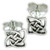 Celtic style strlng silver small square stud earrings .925 x1 pair studs