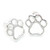 Paw Print sterling silver stud earrings pair Pets prints studs