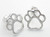 Paw Print sterling silver stud earrings pair Pets prints studs additional view