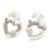 Heart CZ sterling silver stud earrings .925 x 1 pair hearts