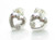 Heart CZ sterling silver stud earrings .925 pair hearts additional view