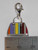 Rainbow Striped Handbag with lobster clip sterling silver charm .925 x 1