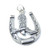 Horseshoe with Boot sterling silver charm .925 Cowboy charms