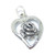 Heart with Rose sterling silver charm .925 Roses & Hearts charms