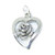 Rose with heart sterling silver charm .925 Hearts & Roses charms