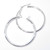 Apx 34mm plain tube creole hoop sterling silver earrings .925 pair additional view
