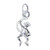 Monkey hanging eating banana sterling silver charm .925 Monkies charms
