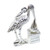 Stork delivering baby down chimney sterling silver charm .925 x 1