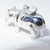 Hippopotamus sterling silver charm .925 Hippo & Hippos charms detail