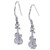 Violin sterling silver drop earrings .925 pair dangle violins