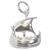 Sterling Silver 2D Viking Longship Charm Pendant Norse Drakkar