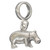 Hippopotamus sterling silver bead charm .925 Hippos bead charms