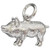 Pig sterling silver charm .925 Pigs and Piglets charms