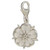 York Rose sterling silver charm on lobster clip .925 The White Rose of York