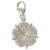 York Rose sterling silver charm on lobster clip .925 The White Rose of York additional view