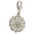 York Rose sterling silver charm on lobster clip .925 The White Rose of York alternate view