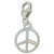 Peace Sign small sterling silver clip charm .925 Peace Peaceful charms alternate view