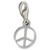 Peace Sign small sterling silver clip charm .925 Peace Peaceful charms further view