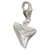 Shark Tooth sterling silver clip charm .925 Sharks teeth charms