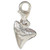 Shark Tooth sterling silver clip charm .925 Sharks teeth charms
