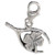 Wishbone - Four Leaf Clover sterling silver clip charm .925 Luck charms