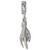 Italian Good Luck Hand Sign sterling silver bead charm .925 Lucky charms