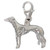 Greyhound Dog sterling silver clip charm .925 Whippet charms
