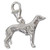 Greyhound Dog sterling silver clip charm .925 Whippet charms