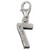 Number 7 sterling silver clip charm .925 Numbers Seven lucky charms
