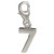 Number 7 sterling silver clip charm .925 Numbers Seven lucky charms