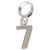 Number 7 sterling silver bead charm .925 Numbers Seven luck charms