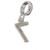 Number 7 sterling silver bead charm .925 Numbers Seven luck charms