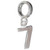 Number 7 sterling silver bead charm .925 Numbers Seven luck charms
