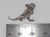 Tyrannosaurus Rex Dinosaur sterling silver charm .925 TREX T-REX side view