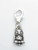 Owl Tiny 2D sterling silver charm with lobster clip .925 Owls additional view