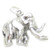 Wooly Mammoth sterling silver charm .925 x 1 Mammoths Dinosaur charms