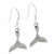 Whale Tail sterling silver drop earrings .925 pair Wales
