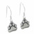 Paw Print sterling silver drop earrings 925 pair Paws drops