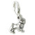 Pug dog TINY sterling silver clip charm .925 Pugs Dogs charms