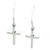 Cross small sterling silver earrings pair Holy Crosses drops