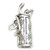 Set of golf clubs in a golfbag sterling silver charm .925 Golfing
